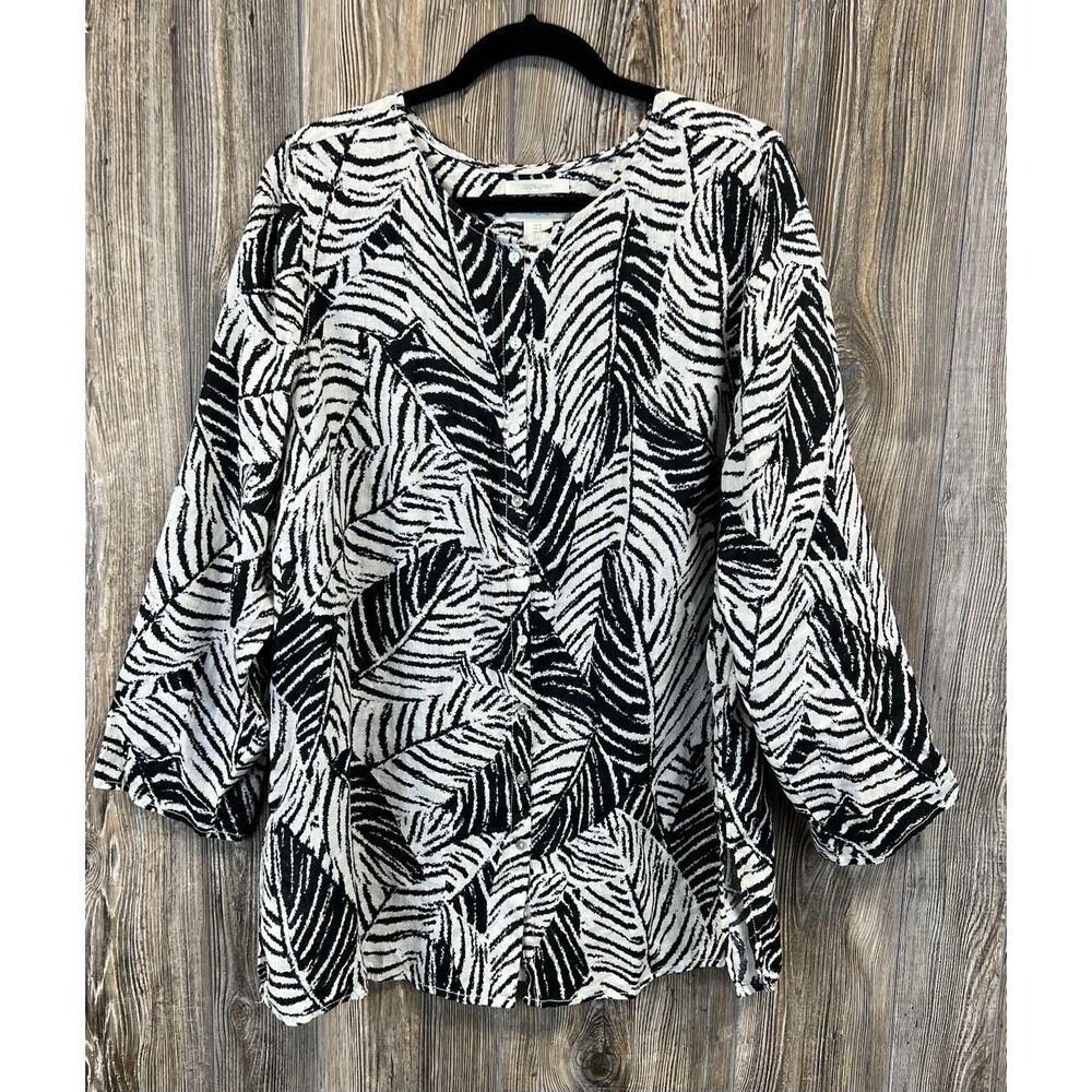 Cynthia Rowley Linen Tunic Blouse Size 1X Beach Coastal Resort‎ Chic Boho Chic